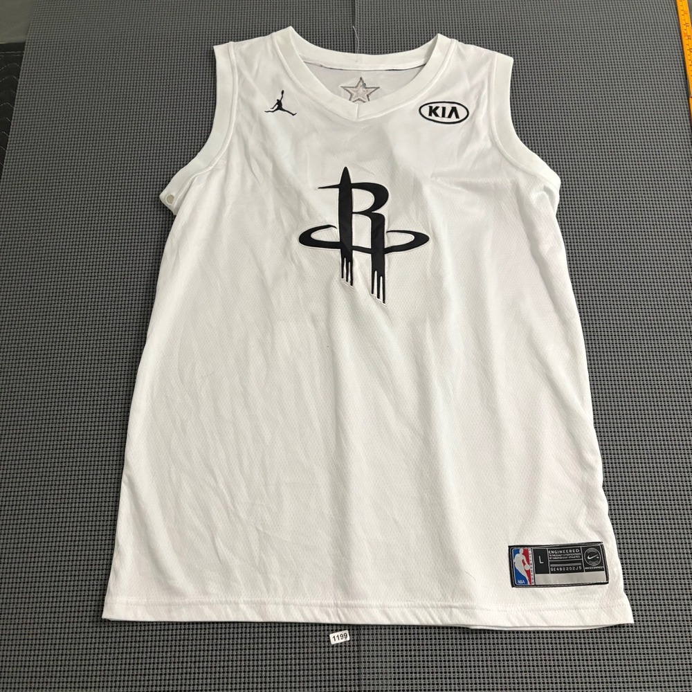 Jordan James Harden 13 NBA All-Star Jersey White Mens Large Rockets